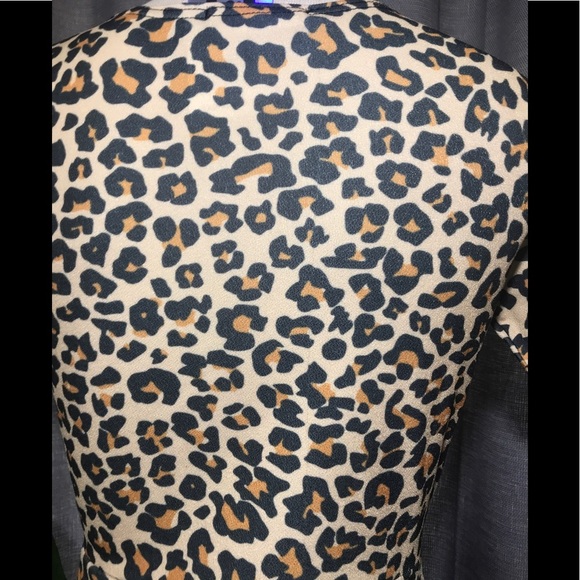 LASULA Leopard attached mock wrap v neck dress 8 - Picture 7 of 8